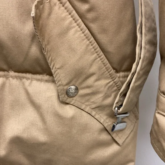 1st Down Y2K Down Trench Puffer Coat Tan Long Middie Length Belted and OOAK EUC! - Picture 14 of 17